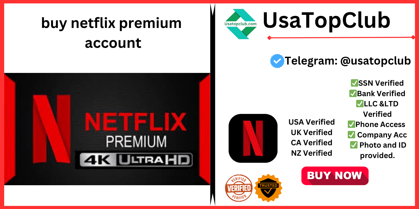 buy netflix premium account